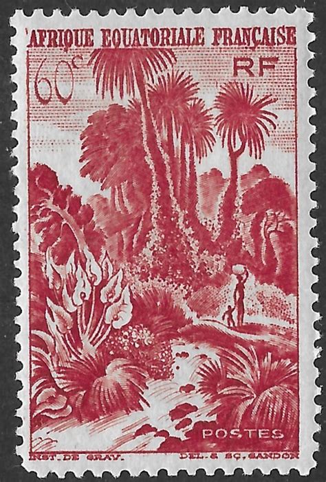 French Equatorial Africa #170 60c Jungle Scene ~ MHR | Africa - French Equatorial Africa ...