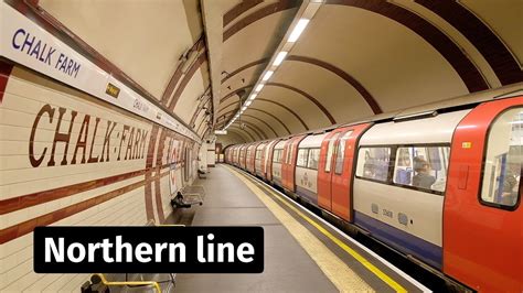 London Underground: Northern line trains at Chalk Farm - YouTube