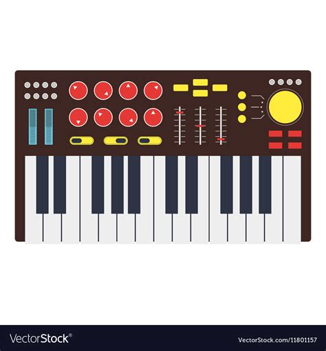 Cartoon synth or music keyboard Royalty Free Vector Image