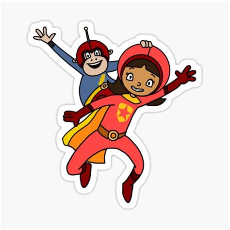 "Wordgirl and Captain Huggy Face Fan Art" Sticker by Ethereal-Enigma ...