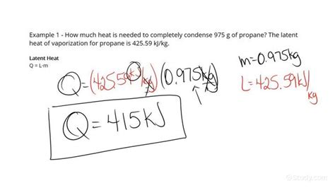 Using Latent Heat of Vaporization to Calculate Energy Needed to Change Phase | Physics | Study.com