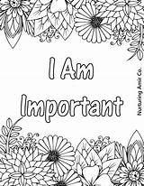 Affirmation Coloring Page  Home sketch template