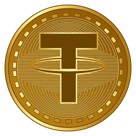 gold futuristic tether cryptocurrency coin vector illustration 10400327 ...