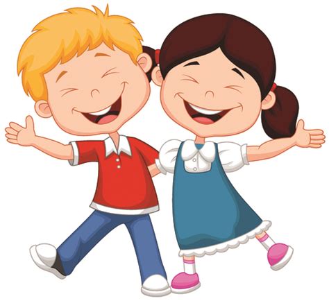 Happy brother and sister cartoon illustration vector free download