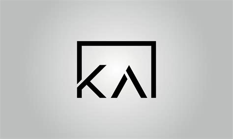 Letter KA logo design. KA logo with square shape in black colors vector ...