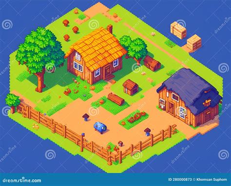 Cozy Cottage: a Charming 64-Bit Pixel Art House for Your Village Stock Illustration ...