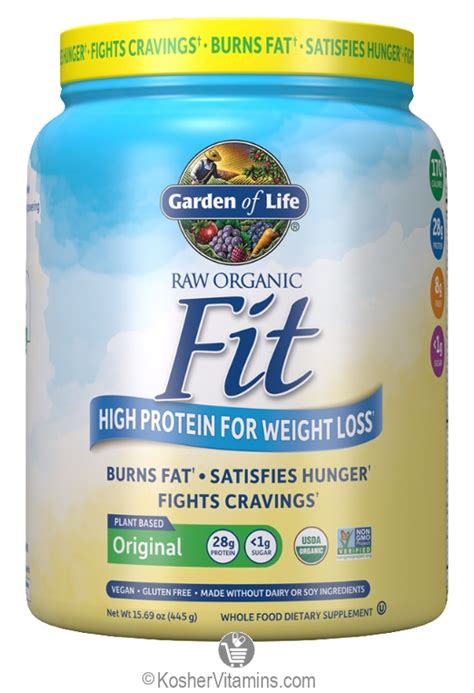 Garden of Life Kosher RAW Fit Organic High Protein Powder for Healthy Diet Support Original 16 ...