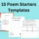 Poem starters printable templates for Elementary poetry unit | TPT