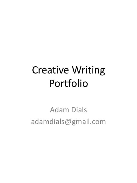 Creative Writing Portfolio