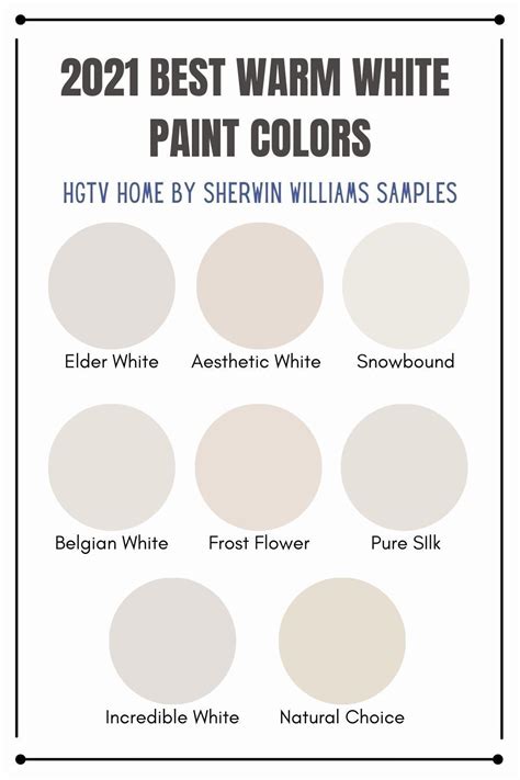 2021 best warm white paint colors from hgtv home by sherwin williams trending paint colors – Artofit