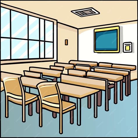 Premium Vector | Empty school class room or blank classroom scene with empty chalkboard doodle ...