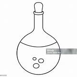 A Bottle With Magic Elixir Sketch Vector Illustration Coloring Book  sketch template
