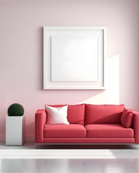 Premium AI Image | Blank White Picture Frame on Pastel Pink Wall ...