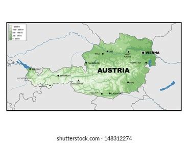 Physical Map Austria Stock Illustration 148312274 | Shutterstock