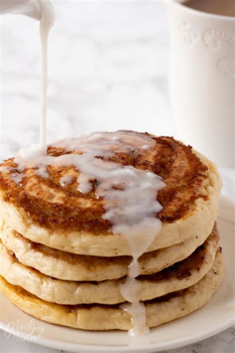 Cinnamon Roll Pancakes With Cream Cheese Glaze