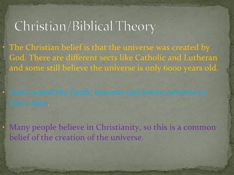 Theories of the creation of the universe