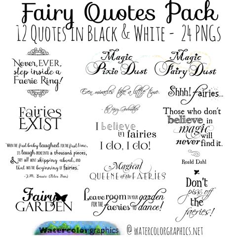 Fairy Quotations | Quotes About Fairies - 12 Clear Back PNG Art Quotes ...