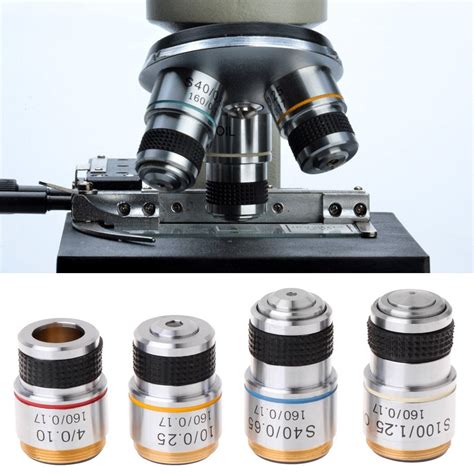 4X 10X 40X 100X Achromatic Optical Objective Lens for 185 Biological Microscope