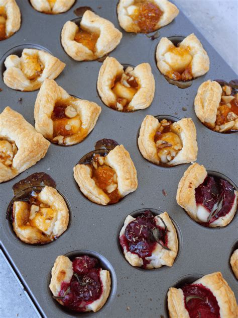 Brie and Jam Puff Pastry Bites - Simply Scrumptious