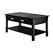Amazon.com: Country Style Black Wood Coffee Table with 2 Storage ...