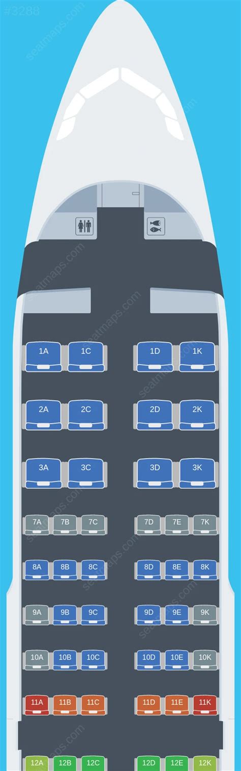 Seat map of Avianca Airbus A319 aircraft