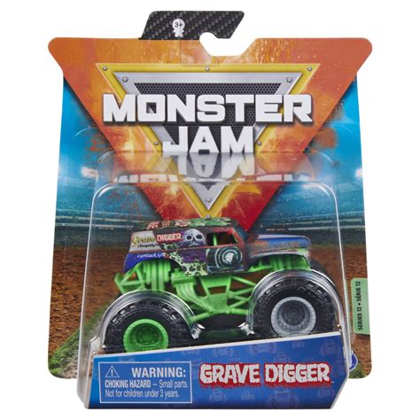 Monster Jam, Official Grave Digger Monster Truck, Die-Cast Vehicle, Wreckless Trucks Series, 1: ...