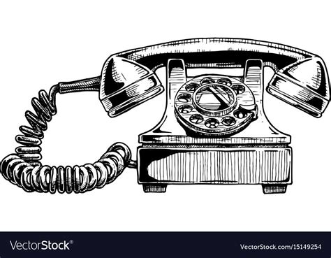 Rotary dial telephone of 1940s Royalty Free Vector Image | Retro phone, How to draw hands, Old phone