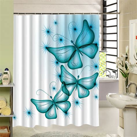 2017 New Polyester Fabric Shower Curtain Purple Waterproof Home Bathroom Curtains Butterfly Bath ...