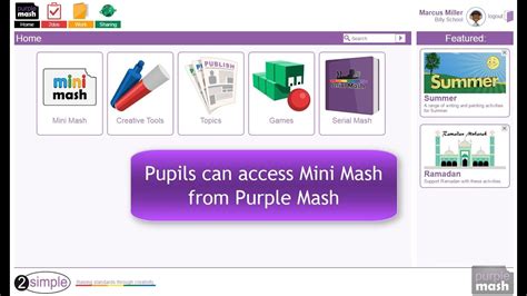 Children with Purple Mash can access Mini Mash too - YouTube