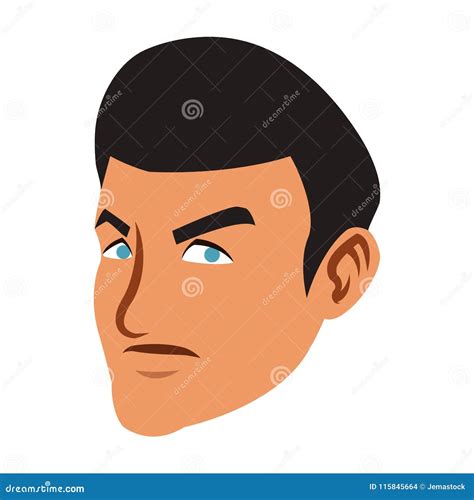 Angry man face cartoon stock vector. Illustration of emotion - 115845664