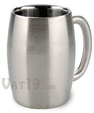 Stainless Steel Beer Mug: 15 oz capacity with large handle