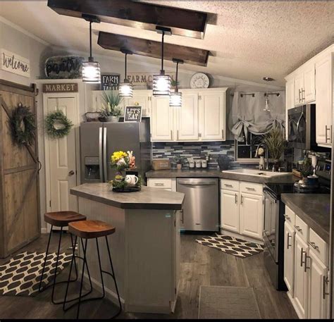 Double Wide Mobile Home Kitchen Makeover (Farmhouse Style) - The Happy ...