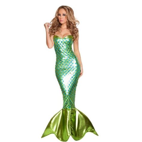 Halloween Mermaids Sexy Theme Costume Adult Skinny Long Womens Dresses Fashion Festival Party ...