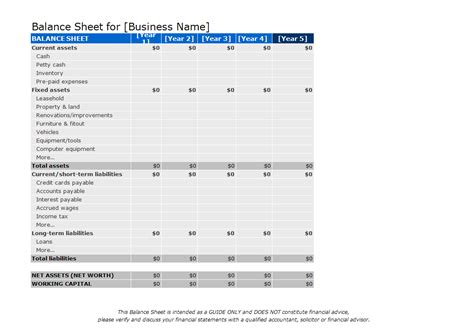 Free Excel Balance Sheet Template We Offer Blank Designs For Both ...