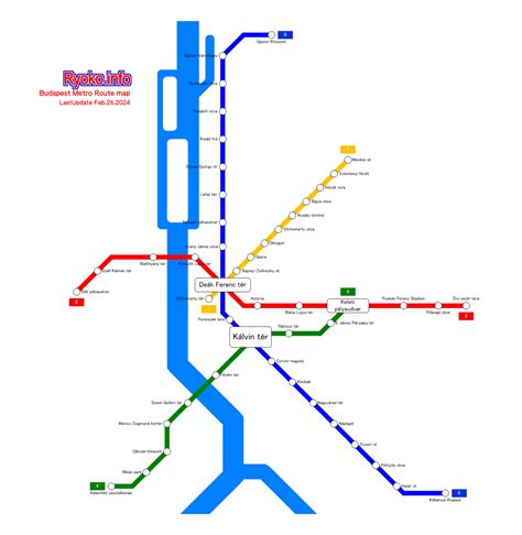 Budapest Metro Route map