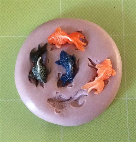 Koi Fish Silicone Mold Multi Cavity Clay Glue Resin Mod Podge Mold | eBay Tiny koi fish mold ...