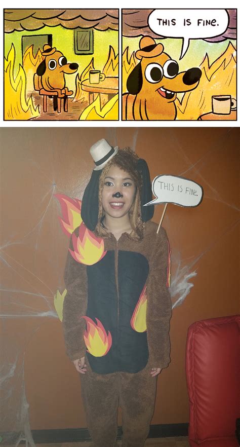 My costume for Halloween. "This is Fine" | Halloween memes, Meme ...