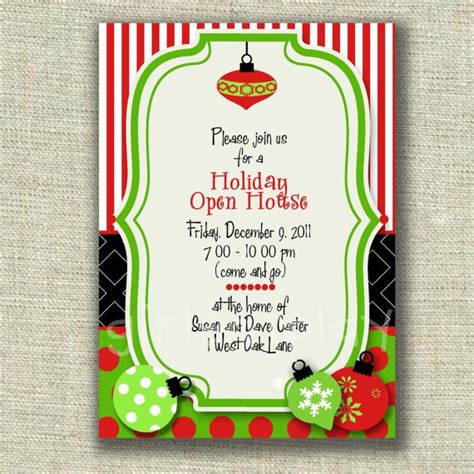 Holiday Open House Invitations Printable