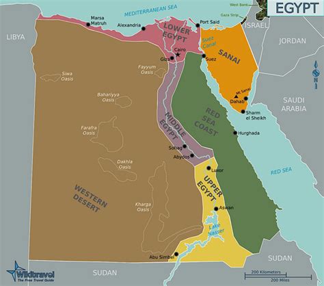 Egypt Regions Map - Egypt • mappery