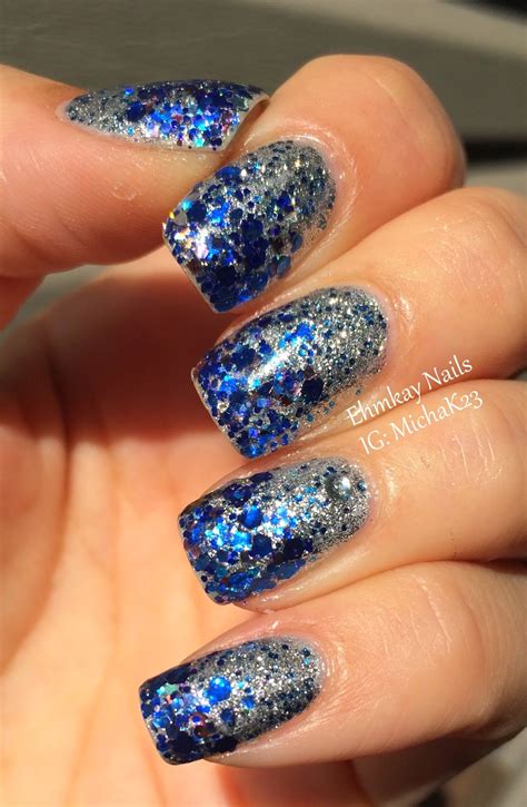 ehmkay nails: Blue and Silver Glitter Gradient for My Brother's Wedding