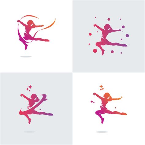 Set of gymnastics logo design templates 11071779 Vector Art at Vecteezy