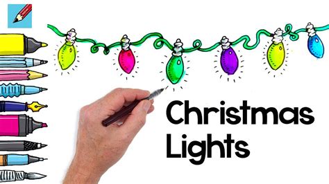 christmas lights drawing realistic - Kelsie Rousseau