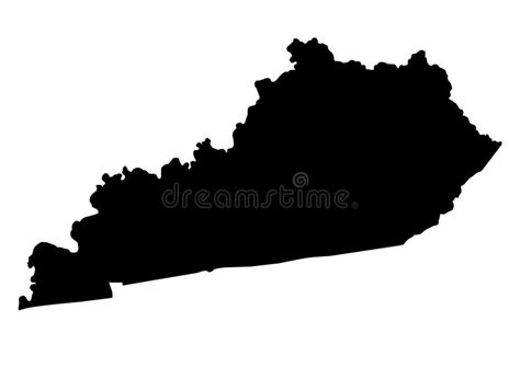 Kentucky Map Silhouette Outline Vector Illustartion Stock Vector ...