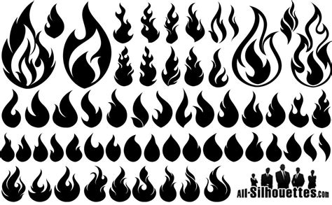 Flame Silhouette Vector at Vectorified.com | Collection of Flame Silhouette Vector free for ...