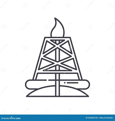 Natural Gas Concept Icon, Linear Isolated Illustration, Thin Line ...