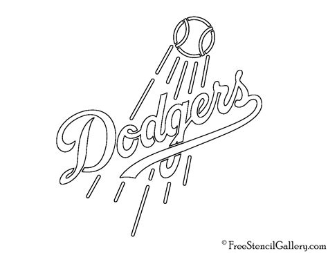 MLB - Los Angeles Dodgers Logo Stencil | Free Stencil Gallery