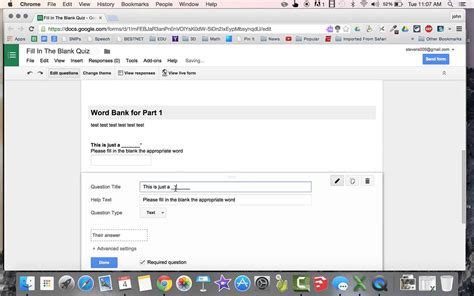 Fill In The Blank Google Form Tutorial - YouTube