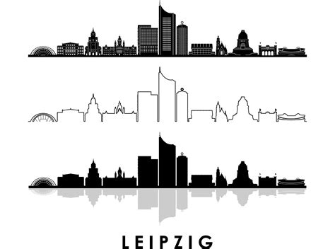 LEIPZIG Germany City Skyline Vector Set Graphic by simpline · Creative Fabrica