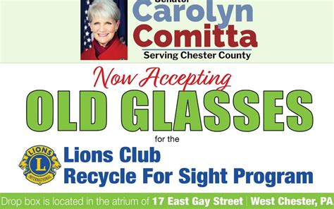 Collecting Glasses for Lions Club Recycle for Sight Program - Senator Carolyn Comitta