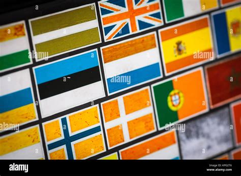 Country flag stickers Stock Photo - Alamy